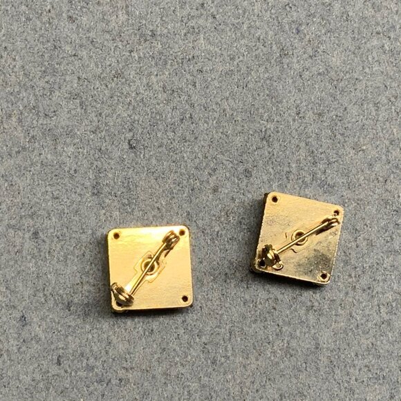 Vintage Rhinestone Diamond Pins 1 In Gold Sparkling Square Shaped Bling Glam DIY - Picture 3 of 4